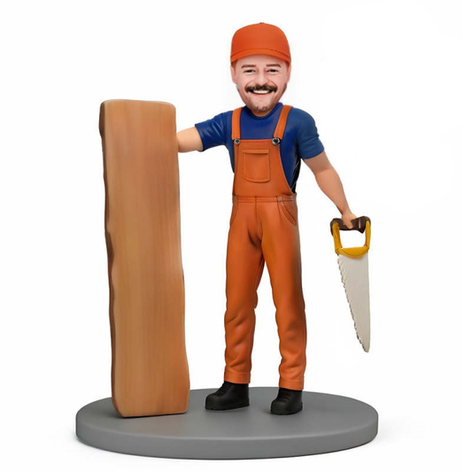 Custom Bobblehead CarpenterArchitect Holding Tools and Wood