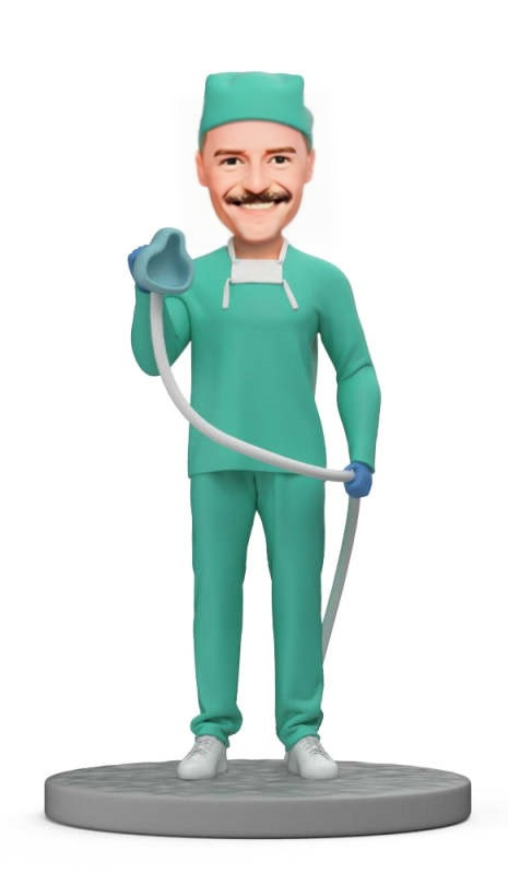 Custom Bobbleheads  Anesthetist Holding A Face Mask