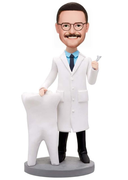 Dentist Male Custom Bobblehead With Engraved Text