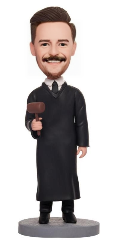 Judge Custom Bobblehead With Engraved Text