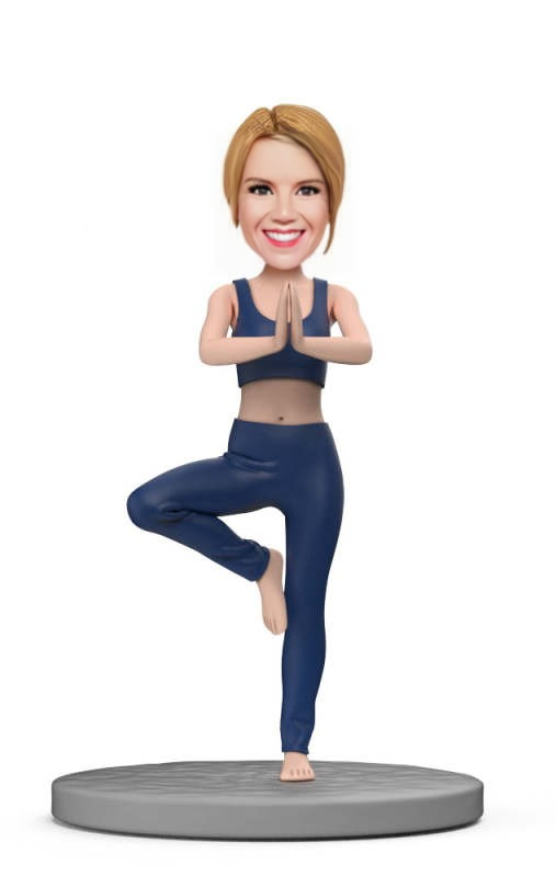 Yoga Teacher Custom Bobblehead With Engraved Text