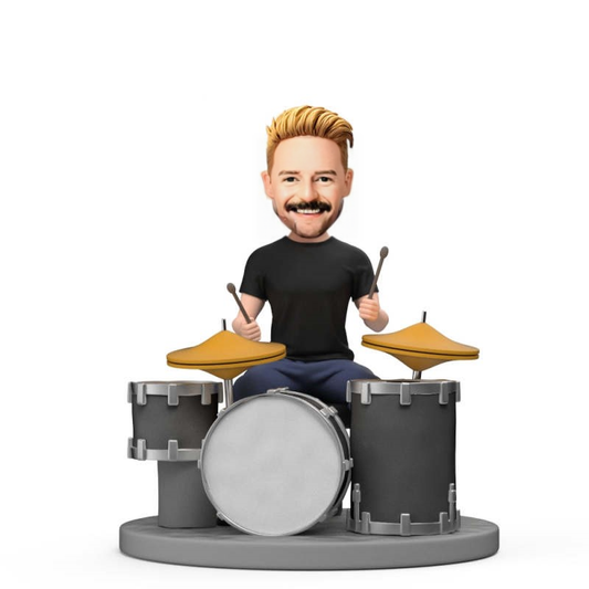 Custom Bobblehead Drum PlayerEnthusiast Custom Band Drummer Bobblehead