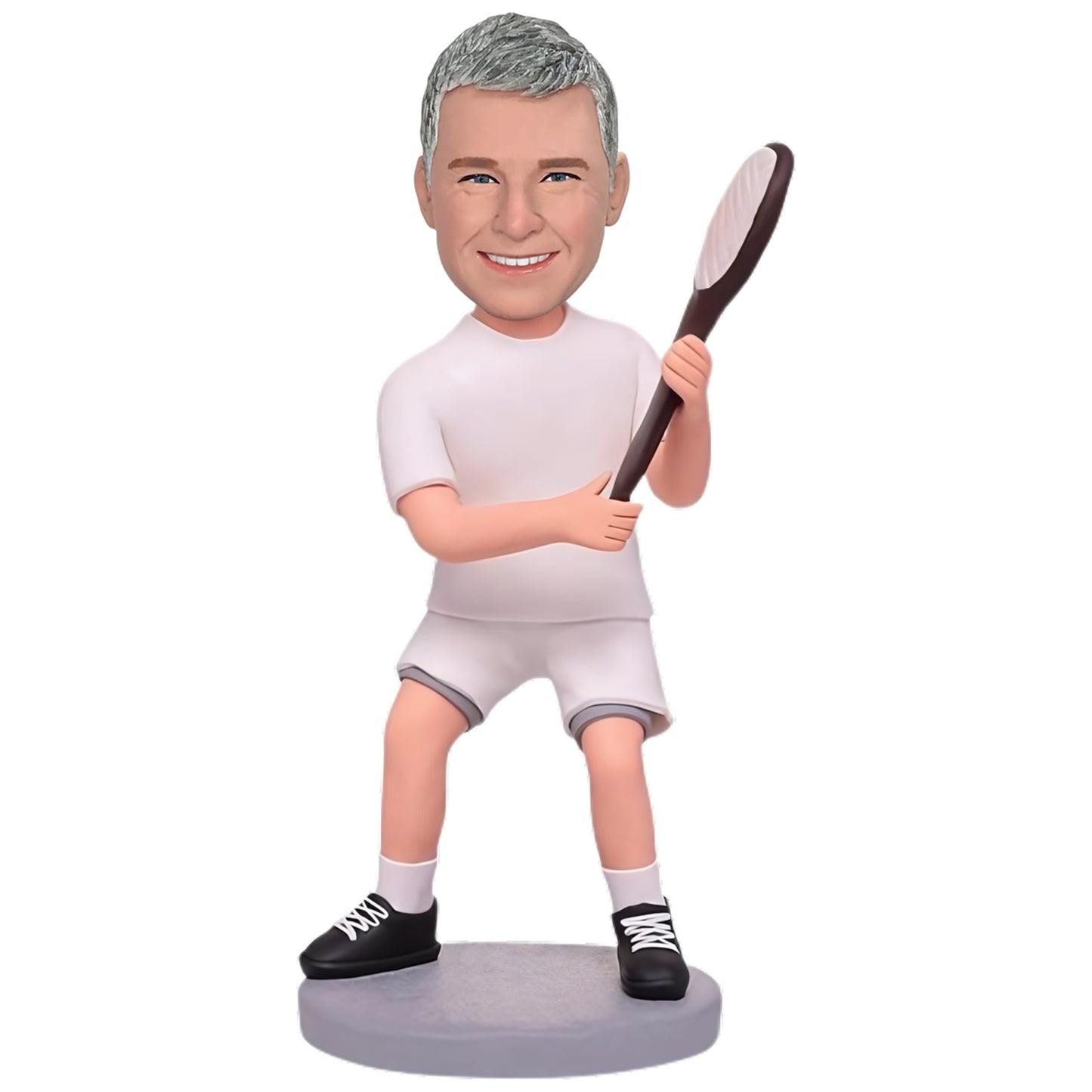 Custom Bobblehead: Tennis Player Edition - A sleek collectible featuring a tennis star, racket in hand and ready to serve. Ideal for tennis fans and collectors!