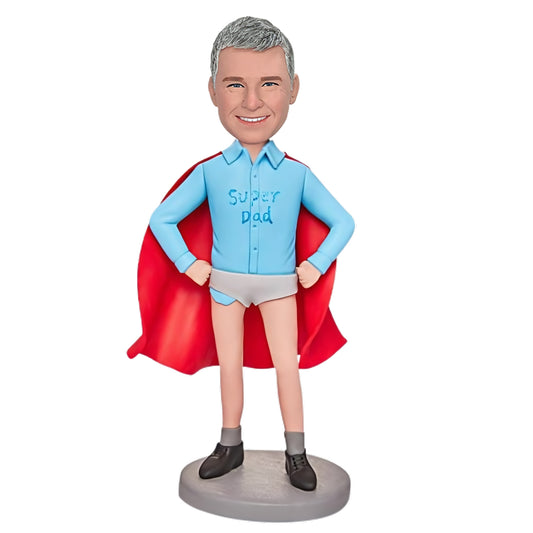 Custom Bobblehead of Underpants Dad with Personalized Engraving