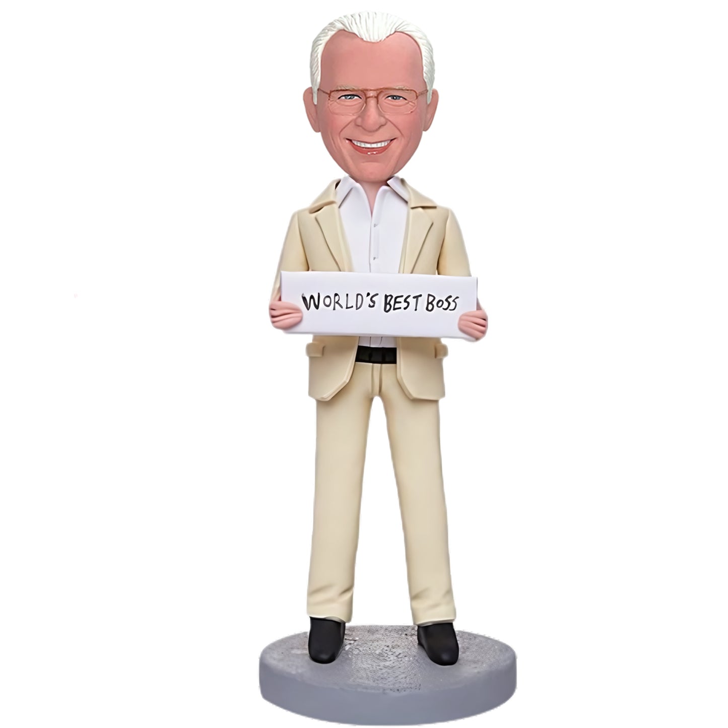 Custom Bobblehead of Top Business Leader With Text Engraving