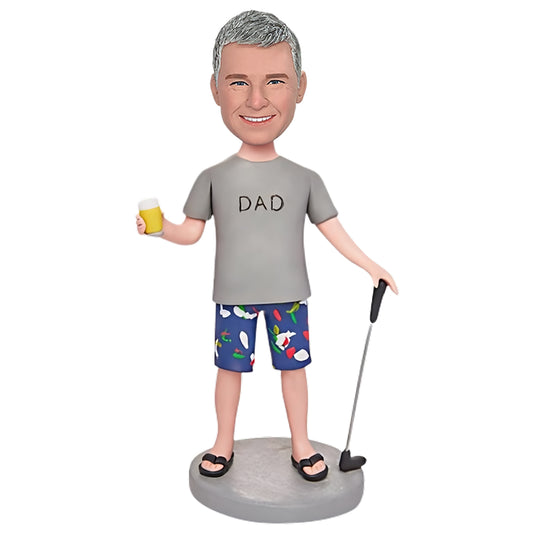 Custom Bobblehead for Golfing Dad with Personalized Engraving