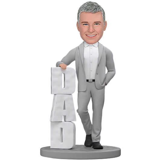 Custom Bobblehead Present for Business Dad - Personalized Dad Bobblehead with Text