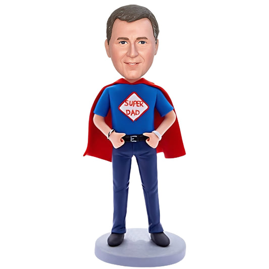 Personalized Super Dad Bobblehead with Custom Engraving