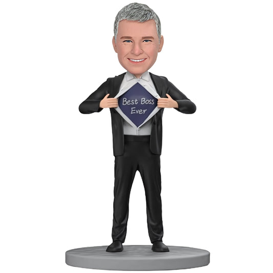 Custom Bobblehead Commemorating the Best Boss Ever - Includes Personalized Engraved Text