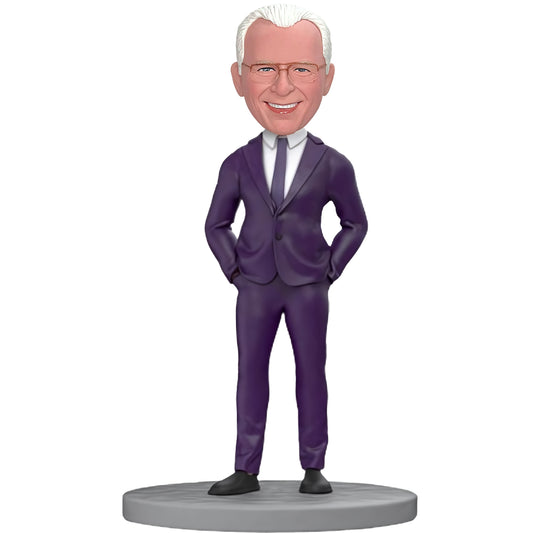 Custom Bobblehead of Male Supervisor with Hands in Pockets and Personalized Inscription