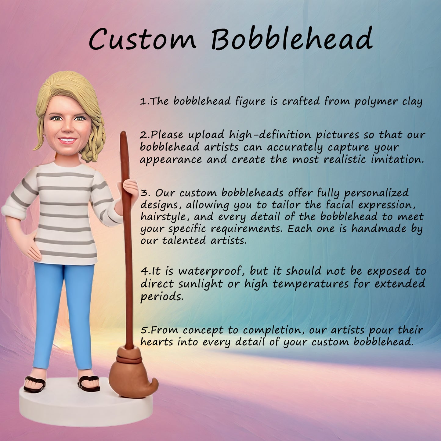 Custom Bobblehead: Personalized "Housewife" Bobblehead Based on Photo