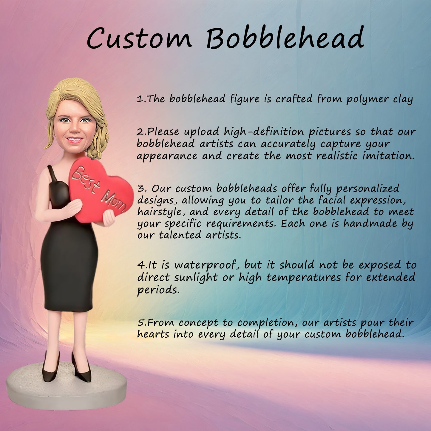 Custom Bobblehead: Sexy Mom Embracing Love Custom Bobblehead, Engraved with "Best Mom"